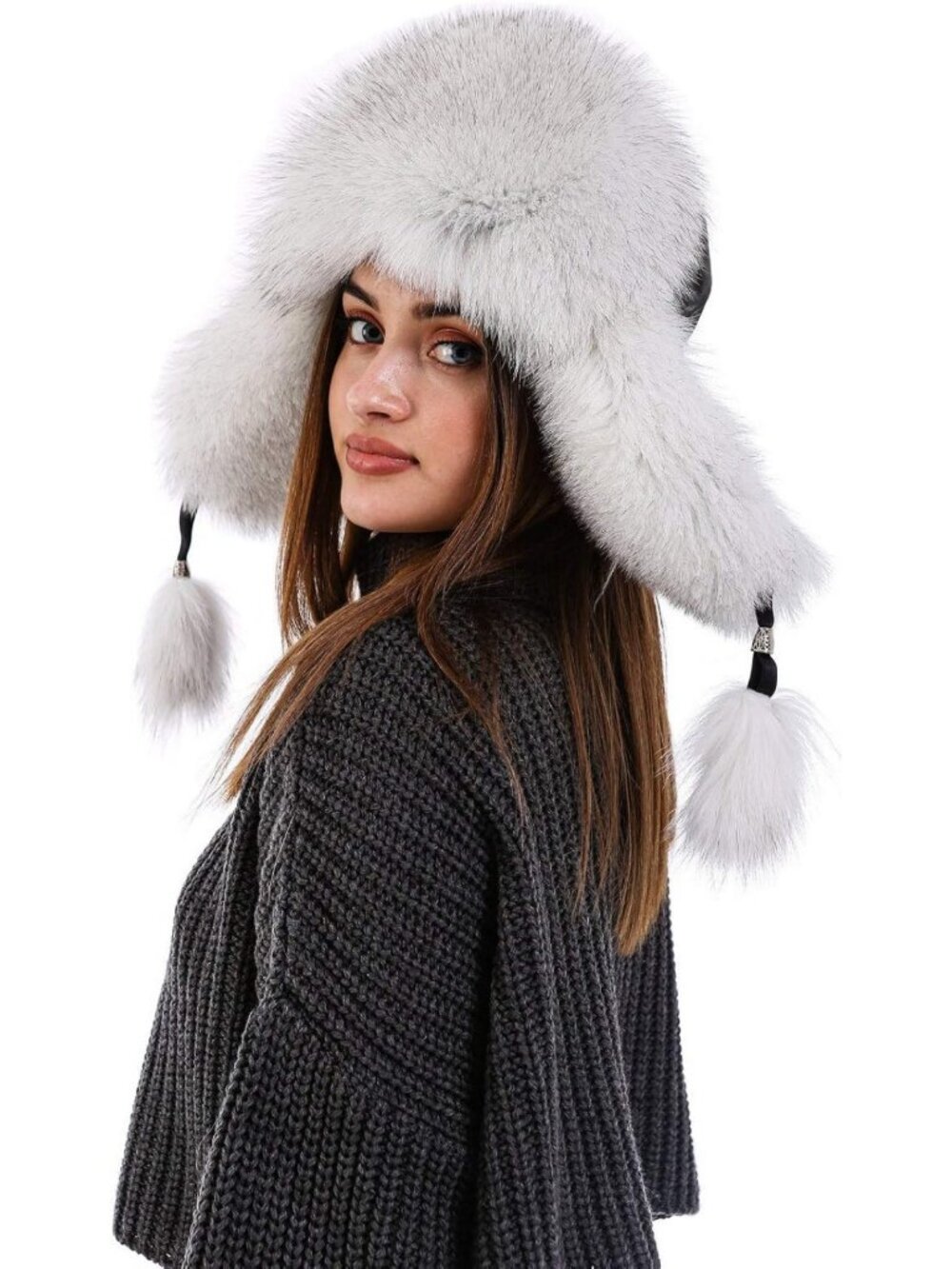 Luxurious 100% Real Fox Fur Aviator Hat | Winter Trapper Ushanka | S-XL Sizes
